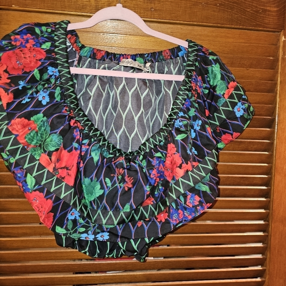 HM x Kenzo Off  Shoulder Multi Color Size 12 - Picture 2 of 3